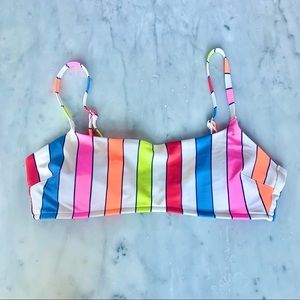 Aerie striped bikini top-neon